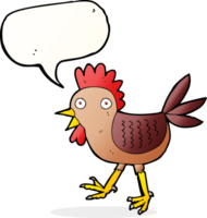 poulet drôle de bande dessinée avec bulle de dialogue png