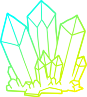 cold gradient line drawing cartoon crystals png