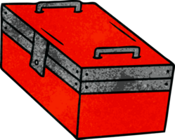 textured cartoon doodle of a metal tool box png