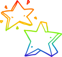 rainbow gradient line drawing cartoon star png