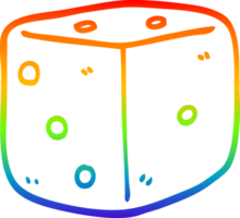 rainbow gradient line drawing cartoon classic dice png