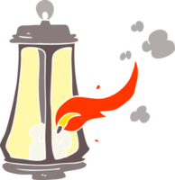 flat color illustration of a cartoon spooky lantern png