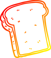 warm gradient line drawing cartoon slice of bread png