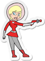 sticker of a cartoon sci fi girl png