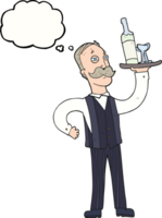 thought bubble cartoon waiter png