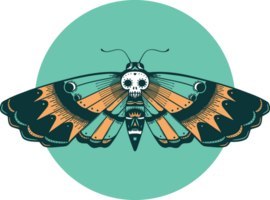 tattoo style icon of a deaths head moth png