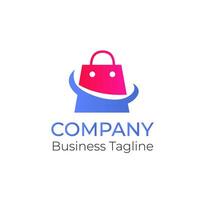 Logo online shop business design template vector
