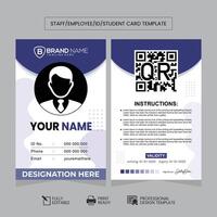 Clean and Simple Staff Card Design Template vector