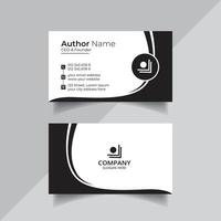 Vector clean style black color business card template or visiting card design