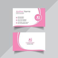 Vector clean style pink color business card template or visiting card design