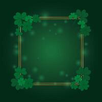 Frame with clover on a green background vector