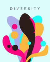 Diversity fluid multi color illustration vector background artwork poster print art template editable