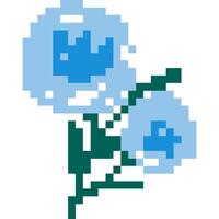 Flower cartoon icon in pixel style vector