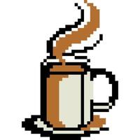 Coffee cartoon icon in pixel style vector