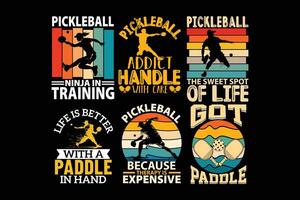 Pickleball tshirt Design Bundle for Male and Female vector
