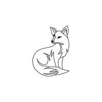 fox line art vector design