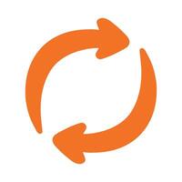 Circle Loop Arrow Recycle Icon Hand Drawn Clipart Graphic Vector Illustration