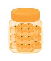 Kue Nastar in Jar is Indonesian Cookies for Eid Mubarak Celebration Vector Illustration