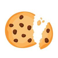 Cookies with Chocolate Chip and Crumbs Food Bakery Icon Vector Illustration