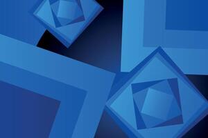 Geometric dark blue background with blue gradient elements. The composition combines various square shapes, lines and colors vector