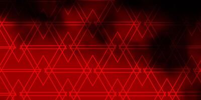 Dark Red vector backdrop with lines, triangles.