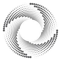 Halftone circular dotted frame. Round dotted frame. Vector rotating dotted circles design. Round border icon. Round logo