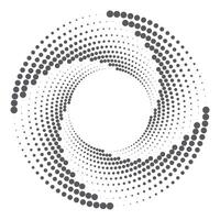 Halftone circular dotted frame. Round dotted frame. Vector rotating dotted circles design. Round border icon. Round logo