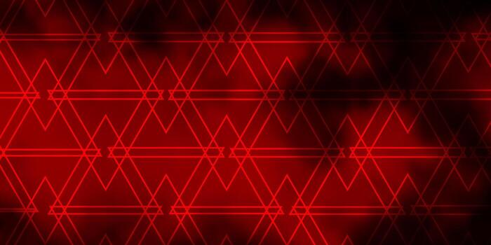 Telón de fondo de vector rojo oscuro con líneas, triángulos.