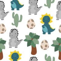 Cute dinosaur. Seamless pattern. Background. For printing on textiles, postcards. vector