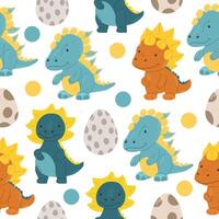 Cute dinosaur. Seamless pattern. Background. For printing on textiles, postcards. vector