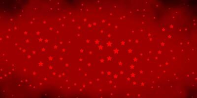 Dark Red, Yellow vector background with colorful stars.