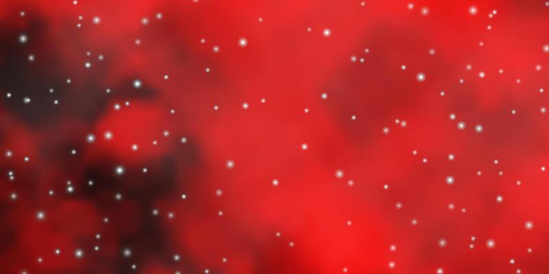 Dark Red, Yellow vector background with colorful stars.