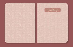 Cover page for notebook with pink sketch. Students worksheet with woman silhouette pattern. vector