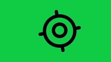 target symbol icon moving aiming animation on green screen video