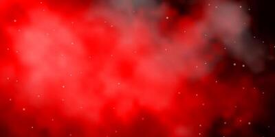 Dark Red vector background with colorful stars.