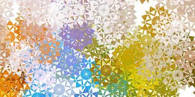 Light blue, yellow vector template with ice snowflakes.