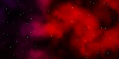 Dark Red vector background with small and big stars.