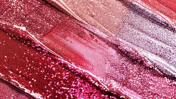 AI generated Beauty product and cosmetics texture, makeup shimmer glitter, blush eyeshadow powder as abstract luxury cosmetic background photo