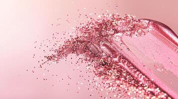 AI generated Beauty product and cosmetics texture, makeup shimmer glitter, blush eyeshadow powder as abstract luxury cosmetic background photo