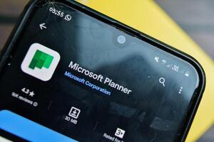 Microsoft Planner application on Smartphone screen. Planner is a freeware web browser developed by Microsoft Corporation. Bekasi, Indonesia, February 28, 2024 photo