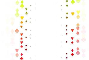 patrón de vector verde claro, rojo con símbolo de tarjetas.