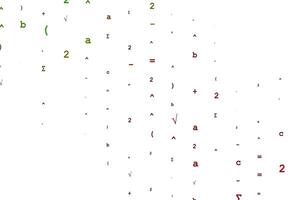 Light Green, Red vector template with math simbols.