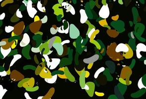 Fondo de vector verde claro, amarillo con formas abstractas.