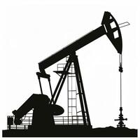 AI generated Oil Pump Jack Silhouette With Copy Space photo