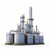 AI generated Industrial Oil Refinery 3D Illustration Isolated photo