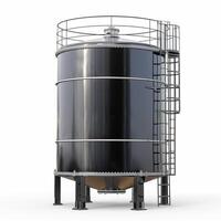 AI generated Industrial Storage Tank with Ladder Isolated photo