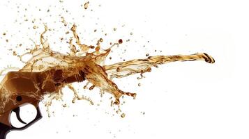 AI generated Coffee Splash Isolation on White Background photo