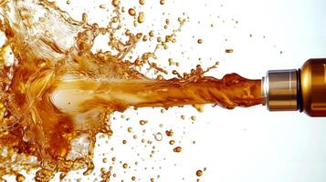 AI generated Beverage Splash Elegance, Brown Liquid Explosion photo