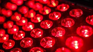 ai generado resumen antecedentes de vibrante rojo bokeh luces, ideal para festivo o romántico temas con espacio para texto foto