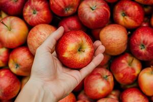 AI generated Organic Apple Selection, Fresh Produce Concept photo